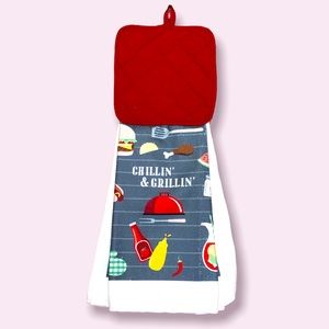 Dad gift, Outdoor Grill Accessory, Hanging Hot Pad Towel, Mens Gift